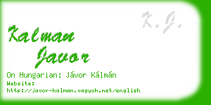 kalman javor business card